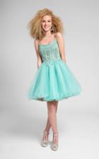 Terani Couture - Sweet Beaded Scoop Neck Short Tulle Dress 1711p2235