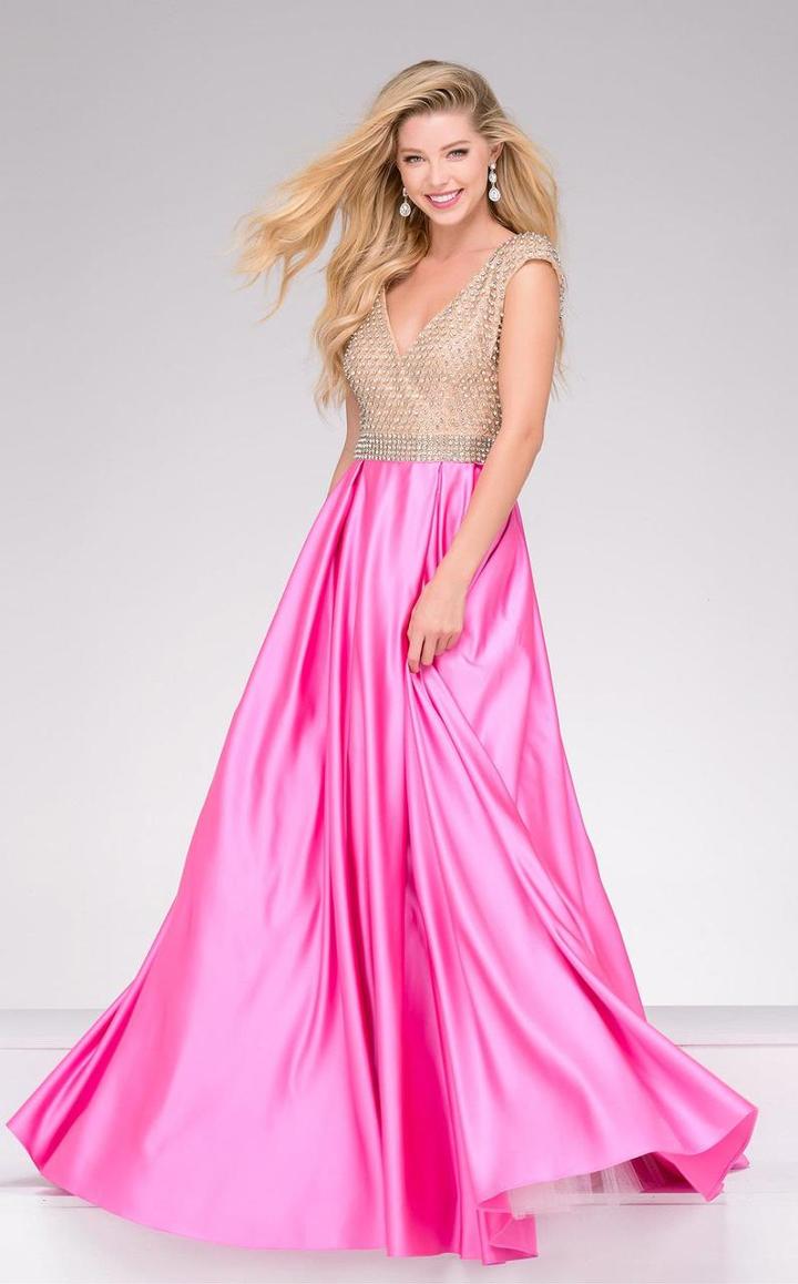 Jovani - 46073 Bejeweled V-neck A-line Dress