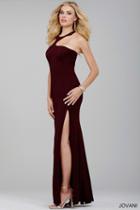 Jovani - Statuesque Asymmetrical Sheath Gown With Side Slit 29377