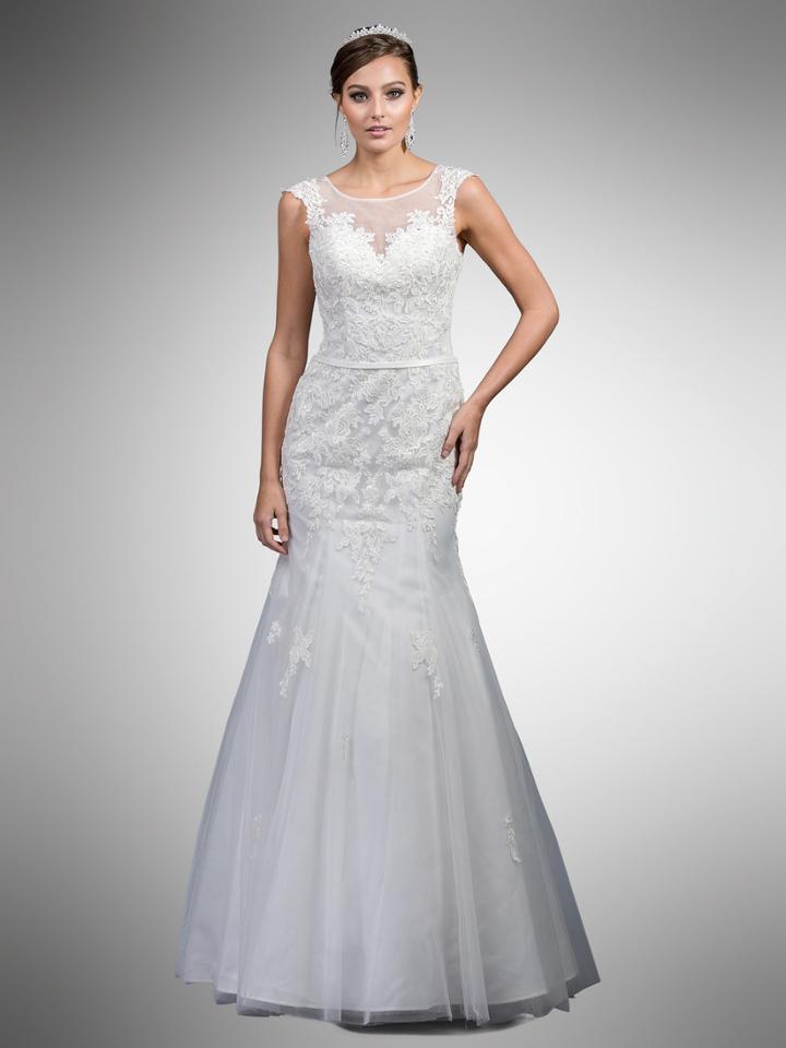 Dancing Queen - A7000 Lace Applique Illusion Bateau Trumpet Gown