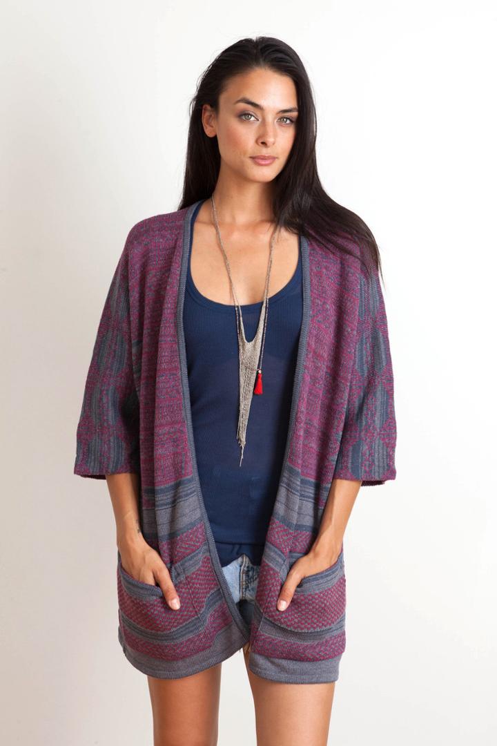Goddis - Tia Jacquard Kimono In Gulfstream