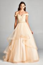 Aspeed - L1893 Pearl Beaded Off-shoulder Evening Ballgown