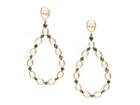 Tresor Collection - Rainbow Moonstone And Rose Cut Black Diamond Earrings In 18k Yg