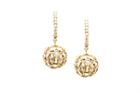 Tresor Collection - Rose Cut Diamond Sphere Ball Earring On A Diamond Huggies In 18k Yellow Gold