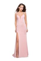 La Femme - 25660 Strappy Jersey Plunging Fitted Dress