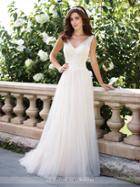 Enchanting By Mon Cheri - 117176 V Neck Soft Tulle A-line Wedding Gown