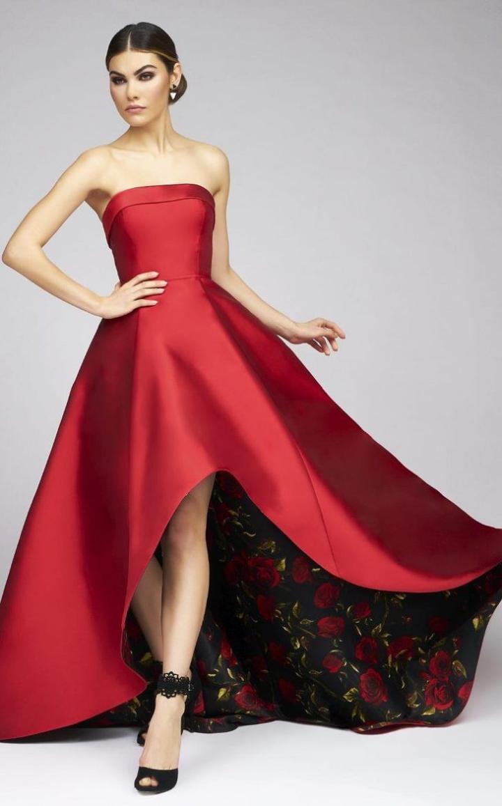 Ieena Duggal - Bustier Gown In Red 25279