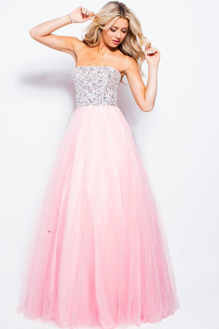 Jovani - Jvn52131 Strapless Adorned Tulle Ballgown