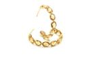 Tresor Collection - 18k Yellow Gold Medium Gemstone Hoop Earrings In Green Amethyst