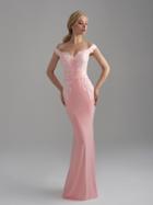 Madison James - 18-747 Off-shoulder Embellished Sheath Gown