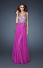 La Femme - 18631 Jeweled Interlaced Back Gown