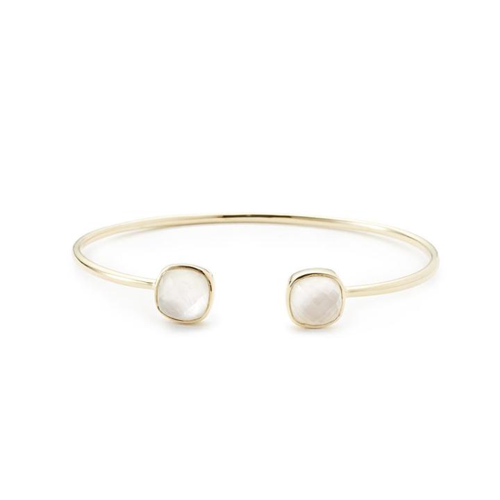 Margaret Elizabeth - Cushion Cut Bangle Pearl Quartz