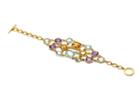 Tresor Collection - Multicolor Stones And Diamond Bracelet In 18k Yellow Gold