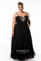 Sydney's Closet - Sc7071 Plus Size Dress In Onyx Black