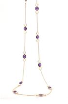 Tresor Collection - 18k Yellow Gold Necklace With Amethyst & Rainbow Moonstone