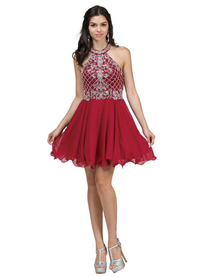 Dancing Queen - Beaded High Halter Neck Cocktail Dress