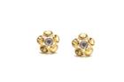 Tresor Collection - Citrine And Iolite Small Flower Stud Earrings In 18k Yellow Gold