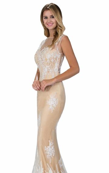 Elizabeth K - Sleeveless Floral Long Gown Gl1317