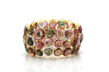 Tresor Collection - Bicolor Tourmaline And Diamond Bracelet With 18kt Yellow Gold