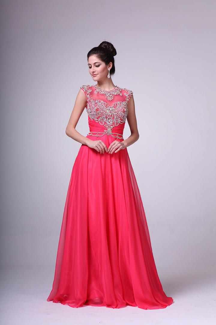 Cinderella Divine - Crystal Embellished Ruched Evening Gown