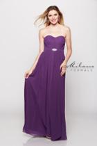 Milano Formals - Strapless Sweetheart Ruched Bodice A-line Chiffon Long Gown E1582