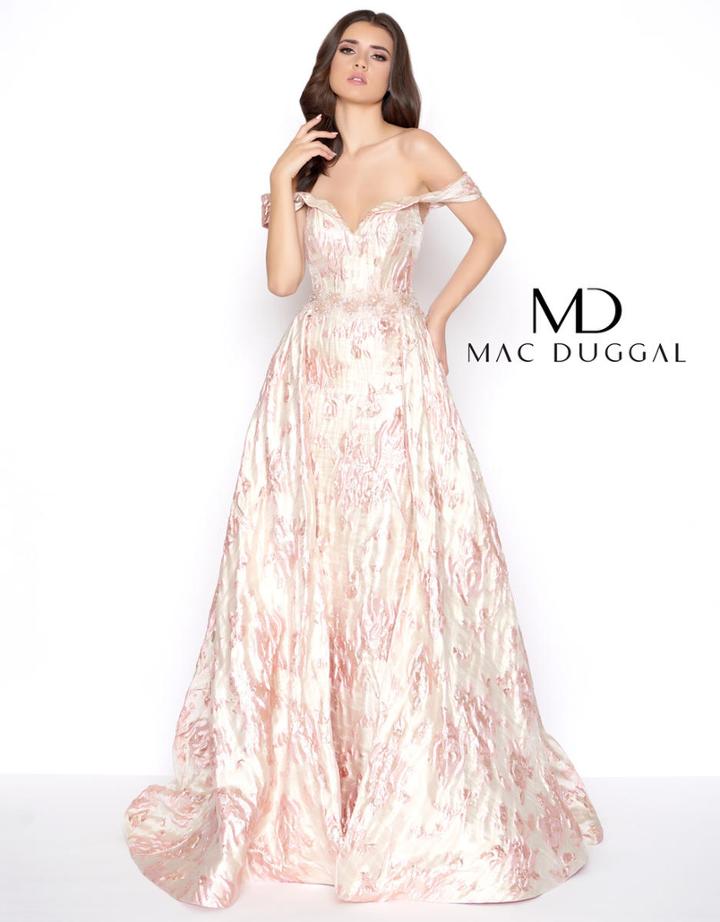 Mac Duggal - 79195d Off-shoulder Metallic A-line Evening Gown