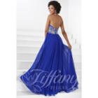 Tiffany Designs - Embroidered Sweetheart Silky Chiffon A-line Dress 16078