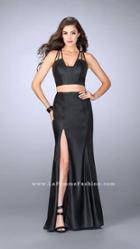 La Femme - Tantalizingly Unique Leather Sheath Evening Gown 24080