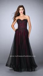 La Femme - Lavish Bead Crusted Sweetheart Tulle Long Evening Gown 23920