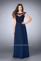 Gigi - Lace Applique Bodice Long Prom Chiffon Dress 24572
