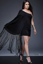 Jovani - Wide Sleeve One-shoulder Cocktail Dress M509