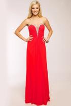Jovani - Bejeweled Ruched Sweetheart Chiffon A-line Dress Jvn90365