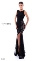 Tarik Ediz - 93440 Lace Applique Jewel Neck Sheath Dress
