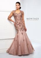 Ivonne D For Mon Cheri - 218d31w Metallic Lace Trumpet Dress