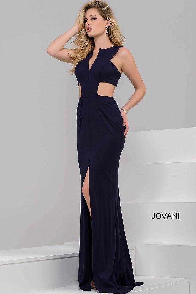 Jovani - Ravishing Long Dress With Side Cutout Bodice 39348