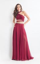 Rachel Allan - 6045 One Shoulder Strap Cutout Dress