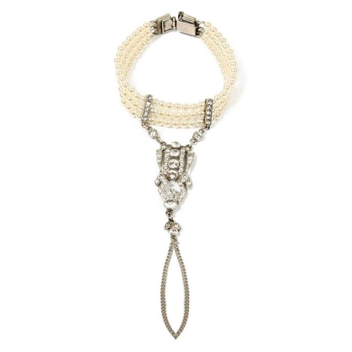 Ben-amun - Bell Crystal Pearl Hand Bracelet