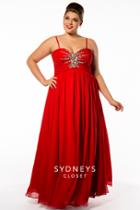 Sydney's Closet - Sc7071 Plus Size Dress In Ruby Red