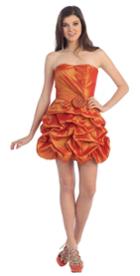 May Queen - Modish Strapless Ruched Semi-sweetheart Ruffled A-line Dress Mq689