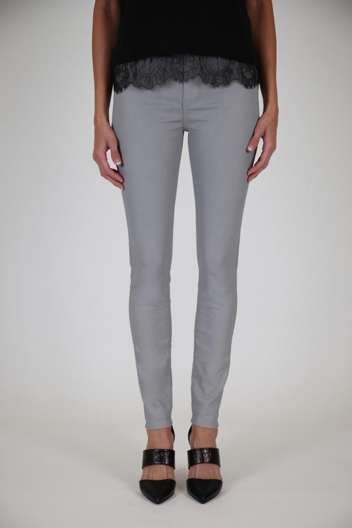 Black Orchid Denim - Black Jewel Slim Coated Mid Rise Skinny Leg Limestone