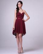 Cinderella Divine - Strapless Twisted Front High-low Dress