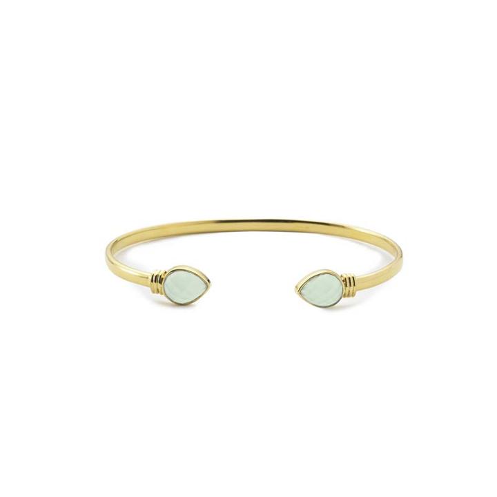 Margaret Elizabeth - Petite Teardrop Bangle Aqua Chalcedony