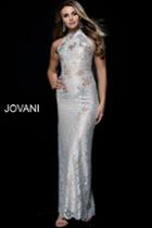 Jovani - 59035 High Neck Embellished Lace Sheath Gown