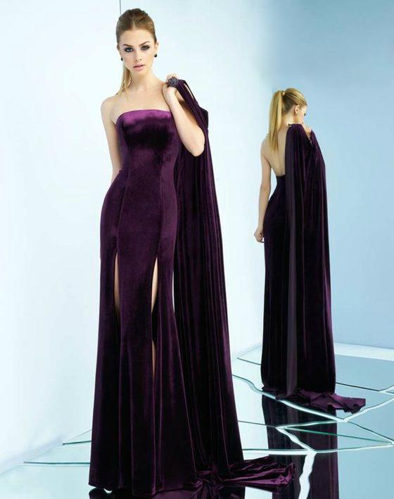 Ieena For Mac Duggal - 25646i Strapless Sheath With High Halter Cape