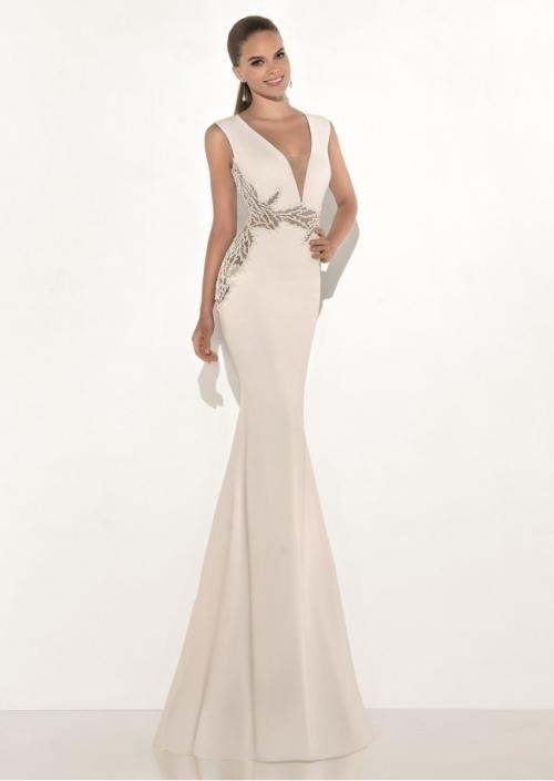 Tarik Ediz - Plunging Trumpet Gown 92806