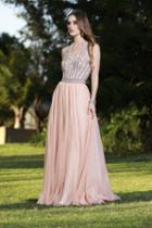 Shail K - 12113 Sleeveless Embellished Halter A-line Dress