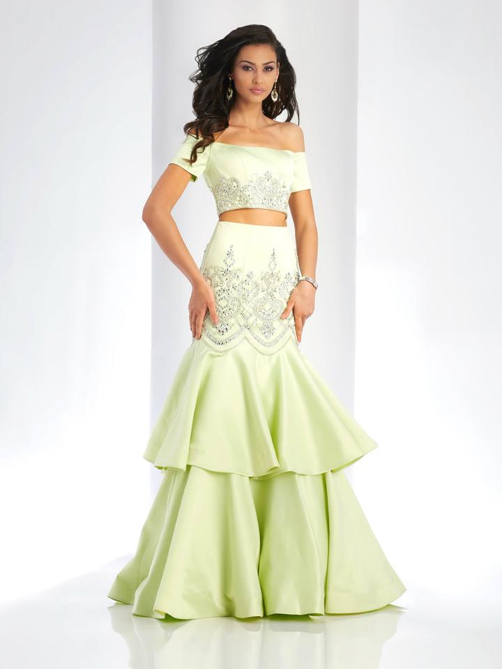 Clarisse - 4915 Off-shoulder Two-piece Tiered Trumpet Gown