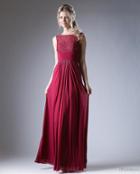 Cinderella Divine - Sleeveless Embellished Lace Bateau Sheath Dress