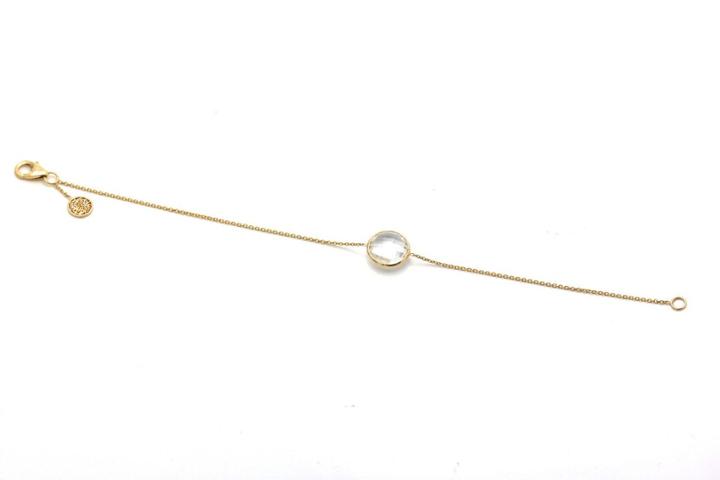Tresor Collection - 18k Yellow Gold Bracelet With Clear Quartz