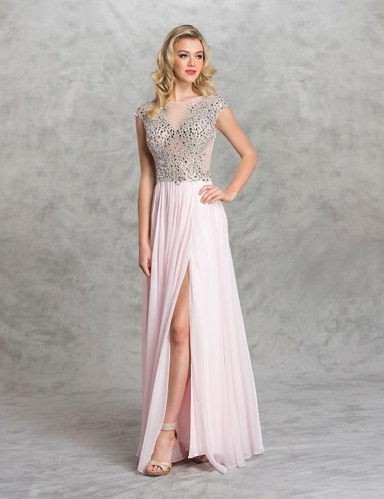 Aspeed - L1467 Crystal Embellished A-line Evening Dress